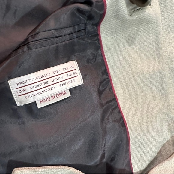 Geno Cappeli Men Light Green Taupe 4 Button Suit Jacket Sz 50L 41” L Blazer Coat - Picture 12 of 14